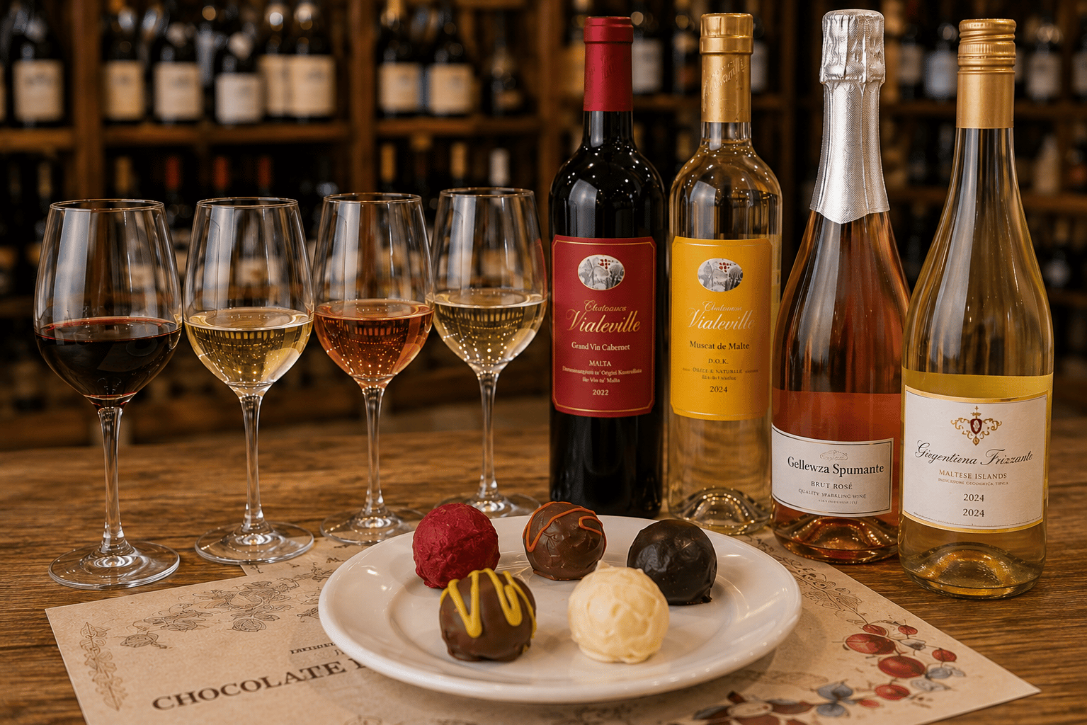 Maltese Wine & Chocolate Tasting: Sip, Savour & Indulge
